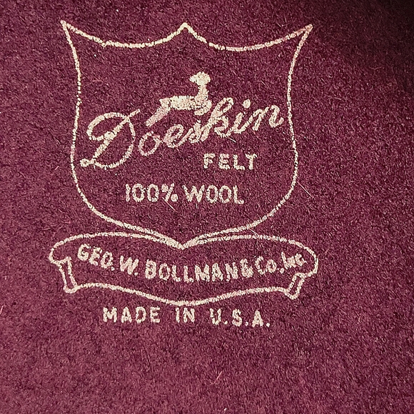 Geo W Bollman & Co Doeskin Hat Amethyst Felted Wool Grossgrain Ribbon - Picture 5 of 5